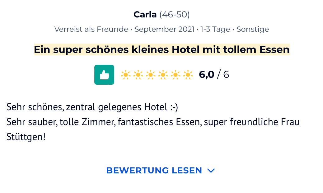 Screenshot Bewertung