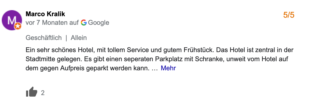 Screenshot Bewertung