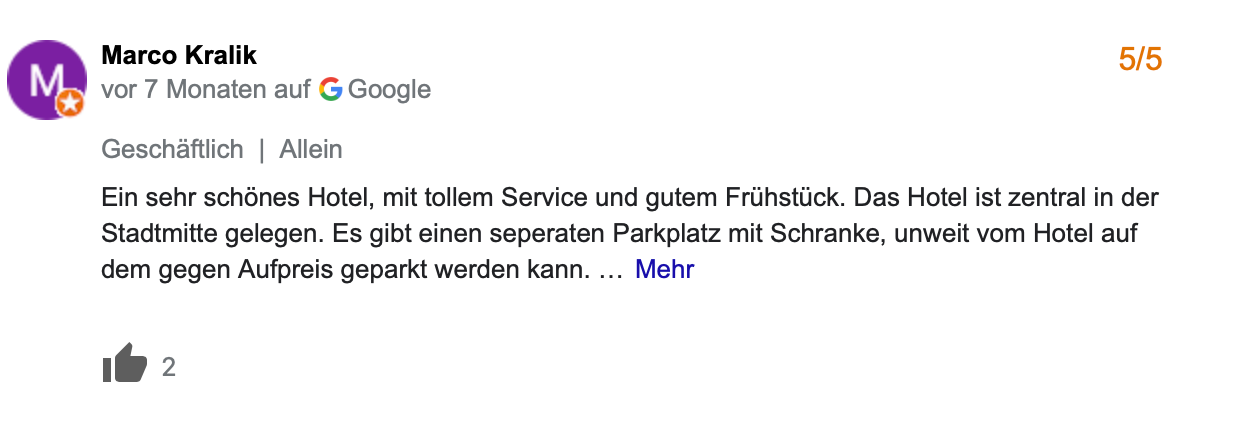Screenshot Bewertung